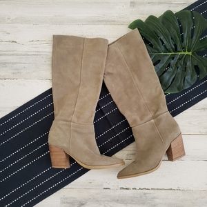 Dolce Vita Rudy Knee High Suede Block Heel Boots